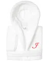 Linum Home Personalized Kids Super Plush Hooded Bathrobe In I White,pink