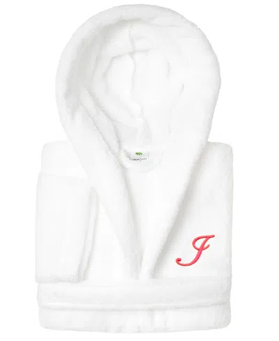 Linum Home Personalized Kids Super Plush Hooded Bathrobe In I White,pink