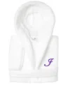 Linum Home Personalized Kids Super Plush Hooded Bathrobe In I White,purple