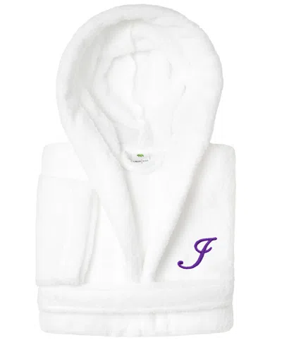 Linum Home Personalized Kids Super Plush Hooded Bathrobe In I White,purple