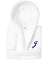 Linum Home Personalized Kids Super Plush Hooded Bathrobe In J White,pink