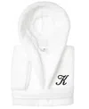 Linum Home Personalized Kids Super Plush Hooded Bathrobe In K White,black
