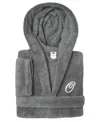 Linum Home Personalized Kids Super Plush Hooded Bathrobe In O Grey,white