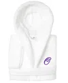 Linum Home Personalized Kids Super Plush Hooded Bathrobe In O White,purple