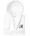 Linum Home Personalized Kids Super Plush Hooded Bathrobe In R White,black