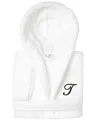 Linum Home Personalized Kids Super Plush Hooded Bathrobe In T White,black