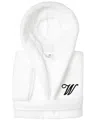 Linum Home Personalized Kids Super Plush Hooded Bathrobe In W White,black