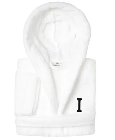 Linum Home Personalized Kids Super Plush Hooded Bathrobe In White