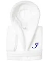 Linum Home Personalized Kids Super Plush Hooded Bathrobe In White