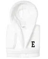 Linum Home Personalized Kids Super Plush Hooded Bathrobe In White,black E