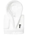 Linum Home Personalized Kids Super Plush Hooded Bathrobe In White,black F