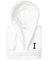 Linum Home Personalized Kids Super Plush Hooded Bathrobe In White,black I