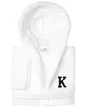 Linum Home Personalized Kids Super Plush Hooded Bathrobe In White,black K