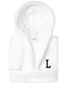 Linum Home Personalized Kids Super Plush Hooded Bathrobe In White,black L