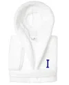 Linum Home Personalized Kids Super Plush Hooded Bathrobe In White,navy I