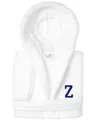 Linum Home Personalized Kids Super Plush Hooded Bathrobe In White,navy Z