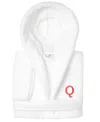 Linum Home Personalized Kids Super Plush Hooded Bathrobe In White,pink Q