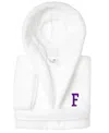 Linum Home Personalized Kids Super Plush Hooded Bathrobe In White,purple F