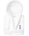 Linum Home Personalized Kids Super Plush Hooded Bathrobe In White,purple I