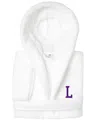 Linum Home Personalized Kids Super Plush Hooded Bathrobe In White,purple L