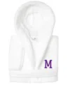 Linum Home Personalized Kids Super Plush Hooded Bathrobe In White,purple M
