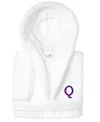 Linum Home Personalized Kids Super Plush Hooded Bathrobe In White,purple Q