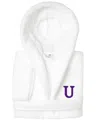 Linum Home Personalized Kids Super Plush Hooded Bathrobe In White,purple U