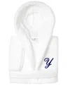 Linum Home Personalized Kids Super Plush Hooded Bathrobe In Y White,navy