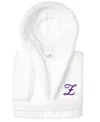 Linum Home Kids Super Plush Double Brushed Hooded Polyester Bathrobe In Z White,pink