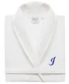 Linum Home Personalized Unisex Embroidered Turkish Cotton Waffle Weave Bathrobe In White