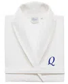 Linum Home Personalized Unisex Navy Embroidered Turkish Cotton Waffle Weave Bathrobe In Navy Q