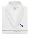 Linum Home Personalized Unisex Navy Embroidered Turkish Cotton Waffle Weave Bathrobe In Navy R