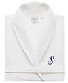 Linum Home Personalized Unisex Navy Embroidered Turkish Cotton Waffle Weave Bathrobe Bedding In Navy S