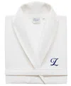 Linum Home Personalized Unisex Navy Embroidered Turkish Cotton Waffle Weave Bathrobe In Navy Z