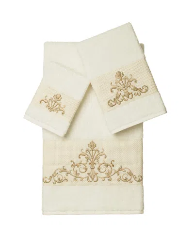 Linum Home Scarlet 3-pc. Embellished Towel Set In White