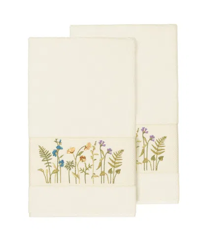 Linum Home Serenity 2-pc. Embellished Bath Towel Set In White