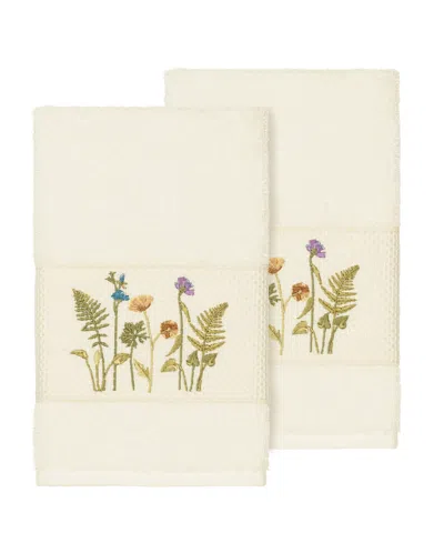 Linum Home Serenity 2-pc. Embellished Hand Towel Set In White