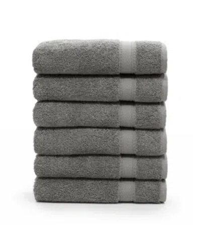 Linum Home Sinemis 6-pc. Terry Hand Towel Set Bedding In Dark Grey