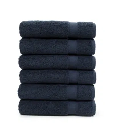 Linum Home Sinemis 6-pc. Terry Hand Towel Set Bedding In Navy