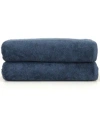 Linum Home Soft Twist 2-pc. Bath Sheet Set Bedding In Navy