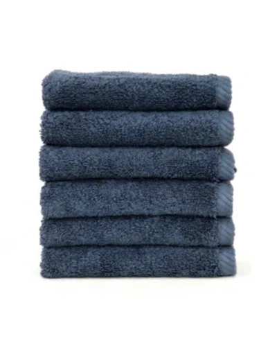 Linum Home Soft Twist 6-pc. Washcloth Set Bedding In Navy