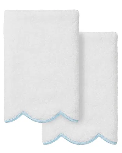 Linum Home Textiles 100% Turkish Cotton Adornia Scallop 2pc Fingertip Towel  Set