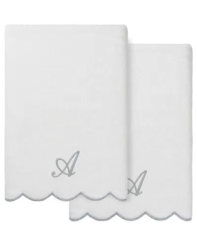 Linum Home Textiles 100% Turkish Cotton Adornia Scallop 2pc Personalized Bath  Towel Set In Animal Print