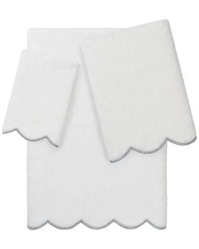 Linum Home Textiles 100% Turkish Cotton Adornia Scallop 3pc Towel Set In Multi