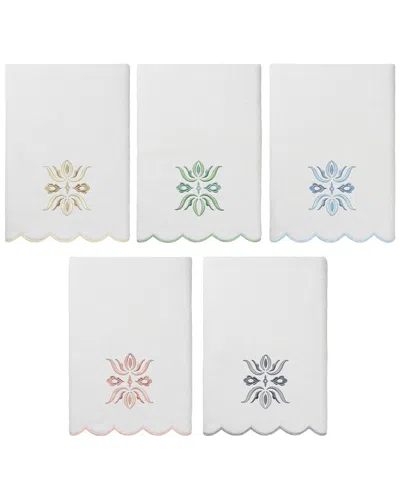 Linum Home Textiles 100% Turkish Cotton Adornia Scallop Bath Towel In Multi