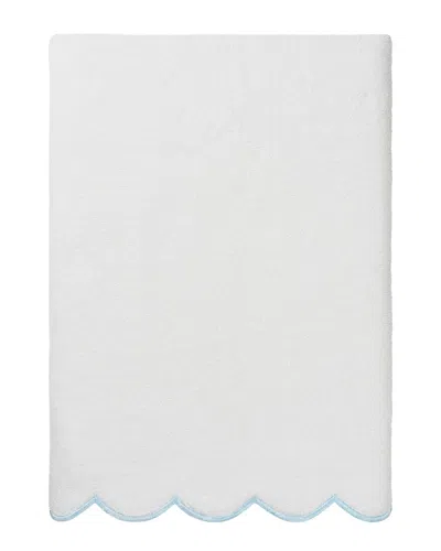 Linum Home Textiles 100% Turkish Cotton Adornia Scallop Bath Towel In Blue