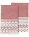 Linum Home Textiles Aiden 2-pc. Embellished Hand Towel In Pink