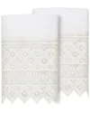 Linum Home Textiles Aiden Embellished 2-pc. Embellished Washcloth In White