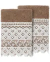 Linum Home Textiles Aiden Embellished 2-pc. Embellished Washcloth In Beige