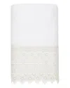 Linum Home Textiles 100% Turkish Cotton Aiden White Lace Embellished Hand Towel In White